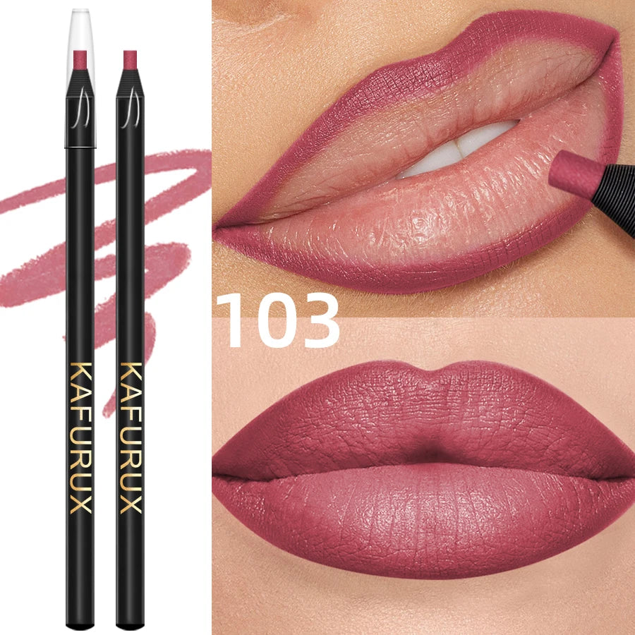 KAFURUX Waterproof Matte Lip Liner | 12 Colors, Long-Lasting