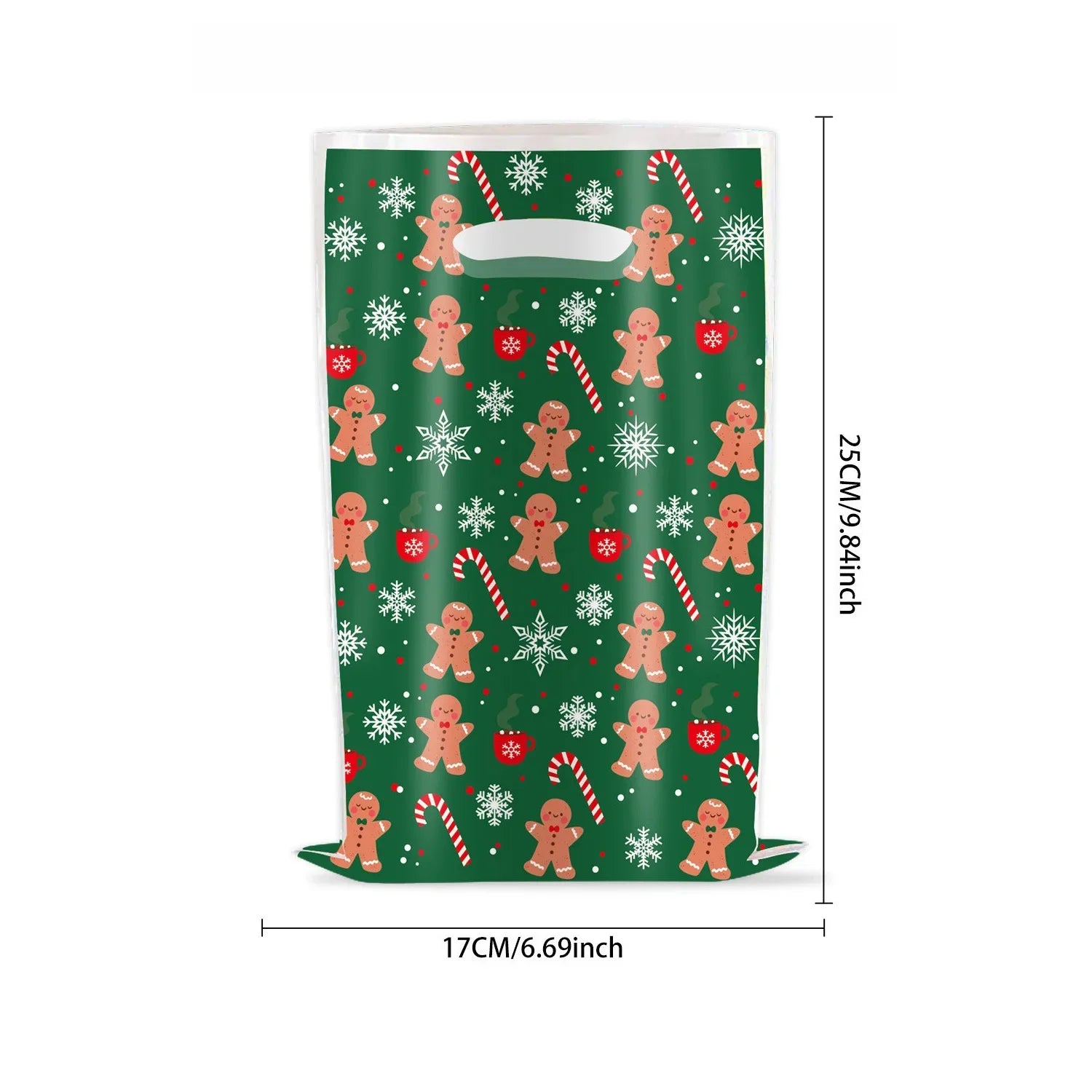 10pcs Christmas Bags Snowflakes Candy Gift Bags Merry Christmas Decoration Gift Wrapping Treat Bags New Year Packing Bag Oasis Select Gingerbread Man Other 25x17cm
