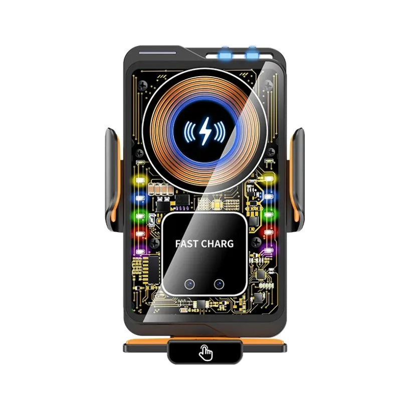 Magnetic 15W Car Wireless Charger Max 66W Fast Charging Auto-Clamping RGB Light Phone Holder Stand Bracket For iPhone Samsung Oasis Select
