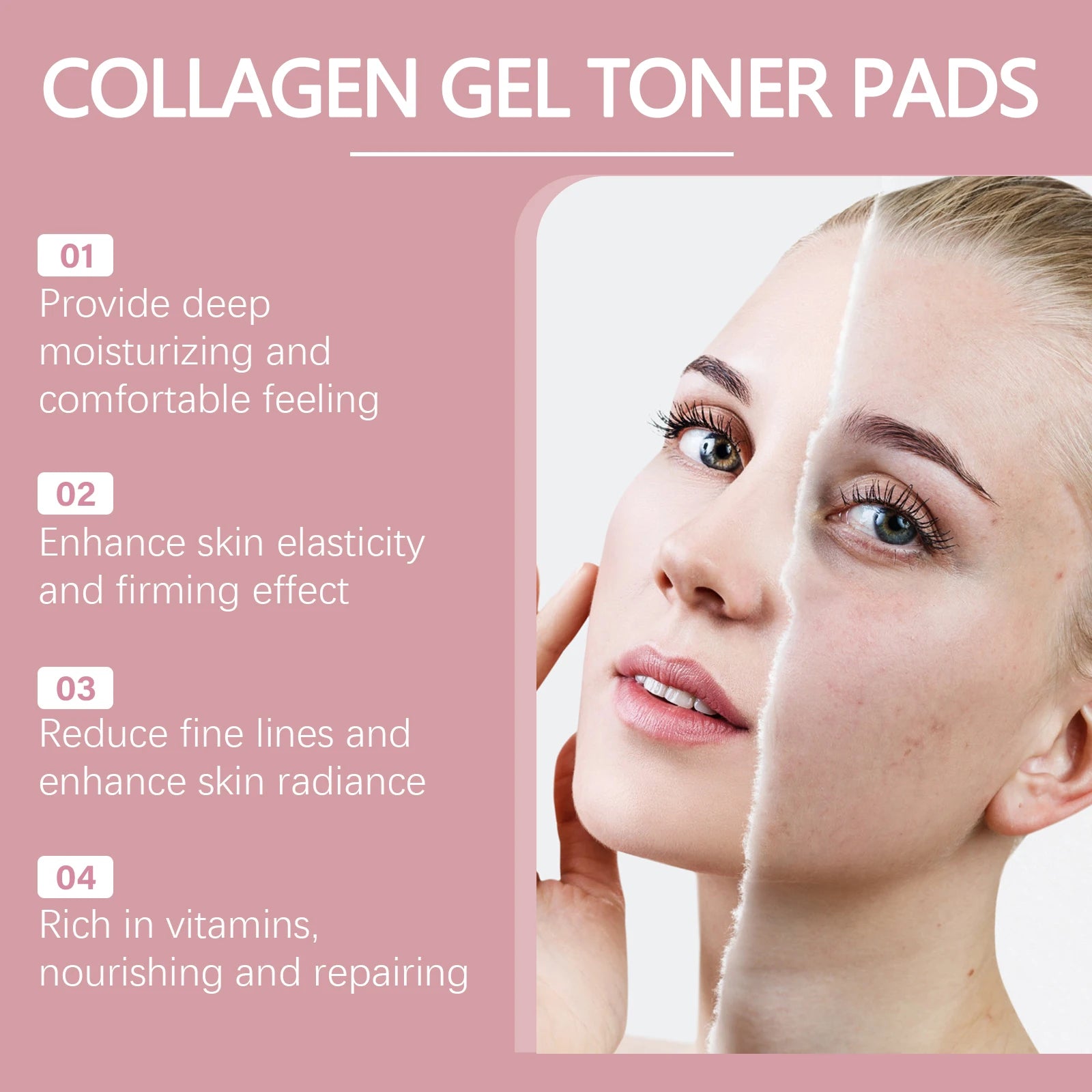 WEST MONTH Collagen Pad Face Brightening Deep Moisturizing Gentle Skin Care Improving Skin Elasticity Firming Cleansing Gasket Oasis Select