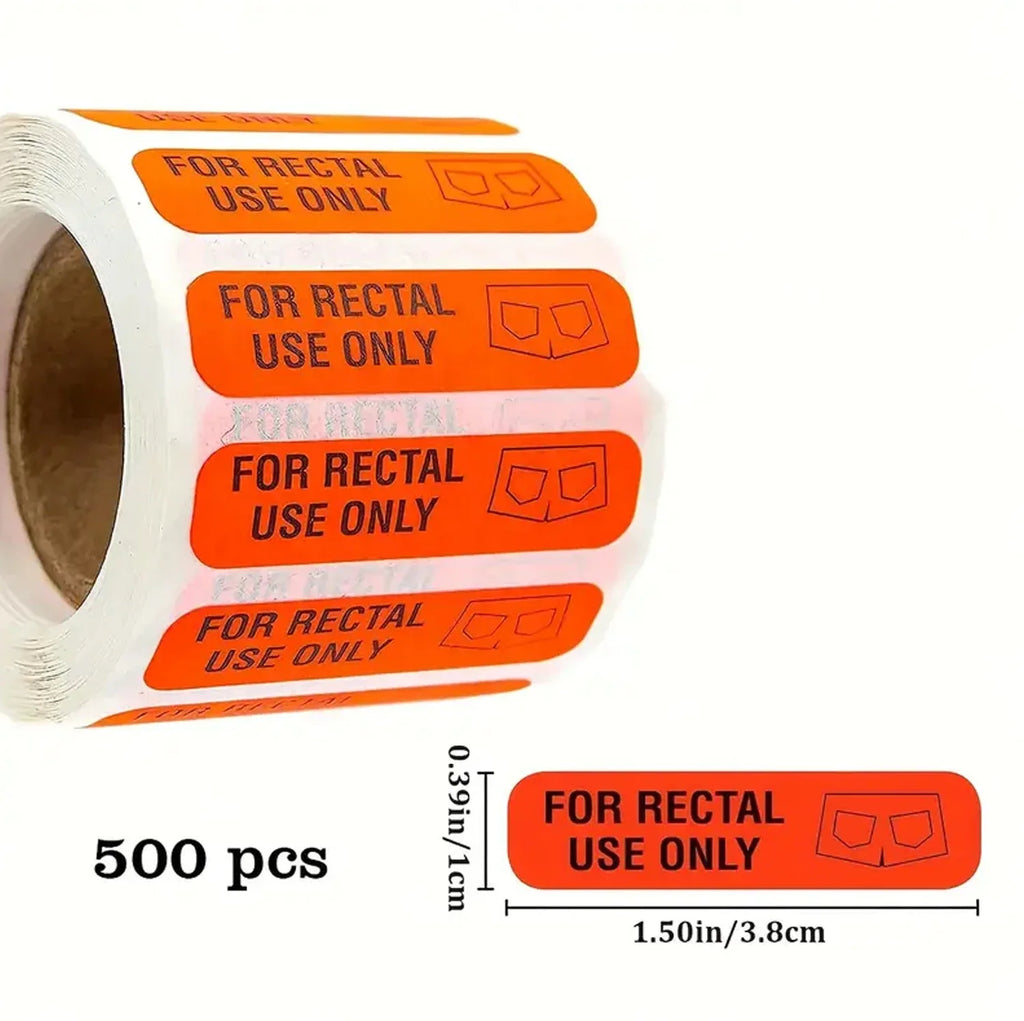Orange“Only for Direct Intestine Use” 500Pcs 0.39*1.5in Waterproof Prank Mark Decorative Label Sticker Oasis Select