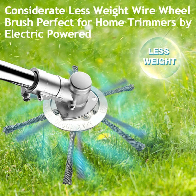 Weed Brush Head Steel Wire Wheel Grass Trimmer Head Removal Moss Rust Lawn Mower Grass Brush Disc Weed Brush Trimmer Heads Oasis Select