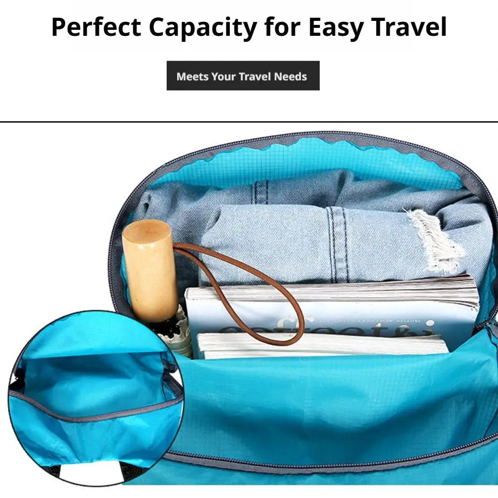 Ultralight Foldable Backpack – 20L Waterproof Travel Daypack