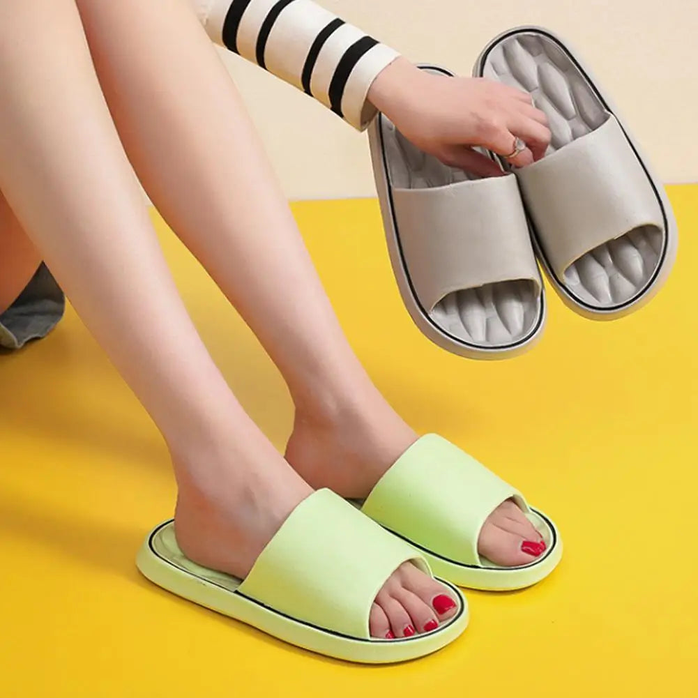 Super Light Soft Slippers Simple Fashion Slides EVA Elastic Shoes Colorful Sneakers In Door Bathroom Flip Flops Oasis Select
