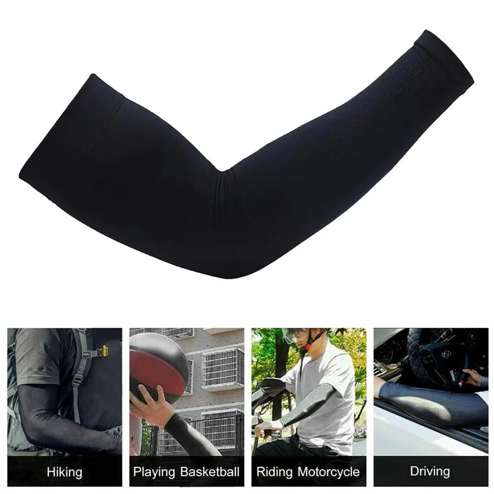 1 Pair Summer Sunscreen Sleeves Ice Silk Men's Plus Size Arm Protection UV Protection Gloves Arm Sleeves Quick Dry Arm Warmer Oasis Select