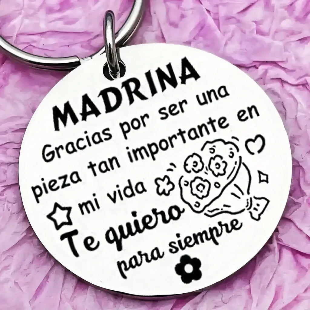 Stainless Steel Keychain,Godmother And Godfather Key Ring Gift,Funny Creative Key Chain With Key Buckle,Christmas Gift,Christmas Oasis Select