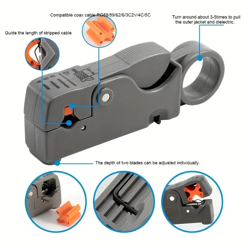Automatic Stripping Pliers Wire Stripper Wire Coaxial Cable Cutter Tools Cable Stripper Pliers Decrustation Pliers Oasis Select