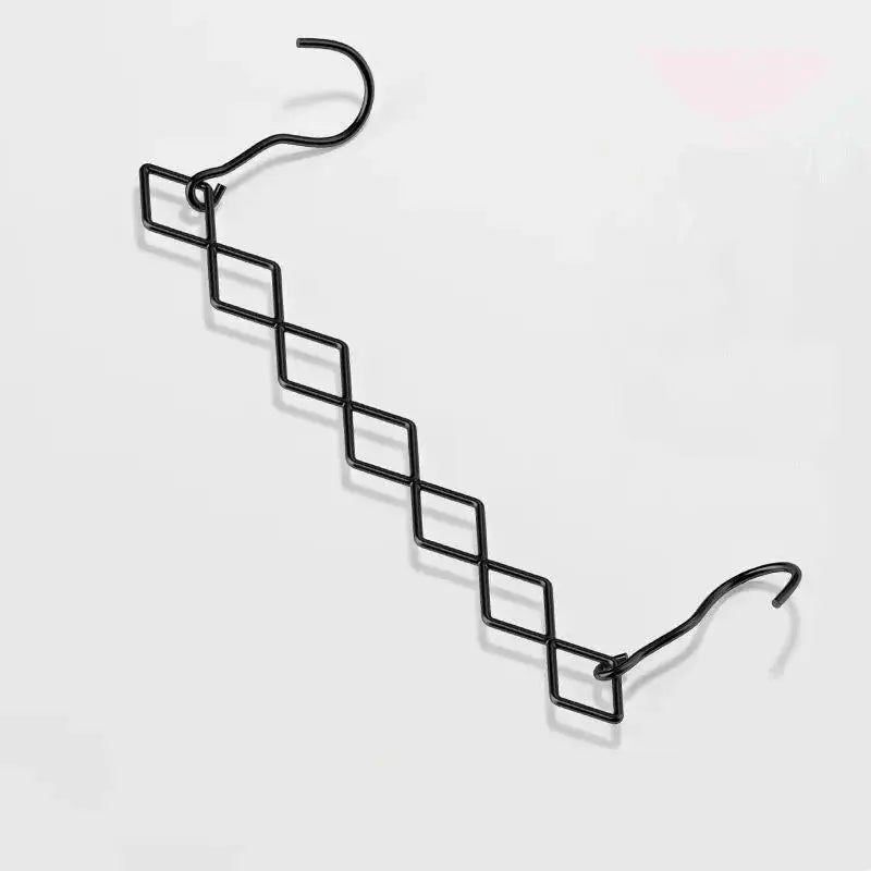 Magic Space Saving Clothes Hangers Foldable Closet Organizer Wardrobe Clothing Cascading Rack 7 Slots For Pants Dresses Coats Oasis Select Black