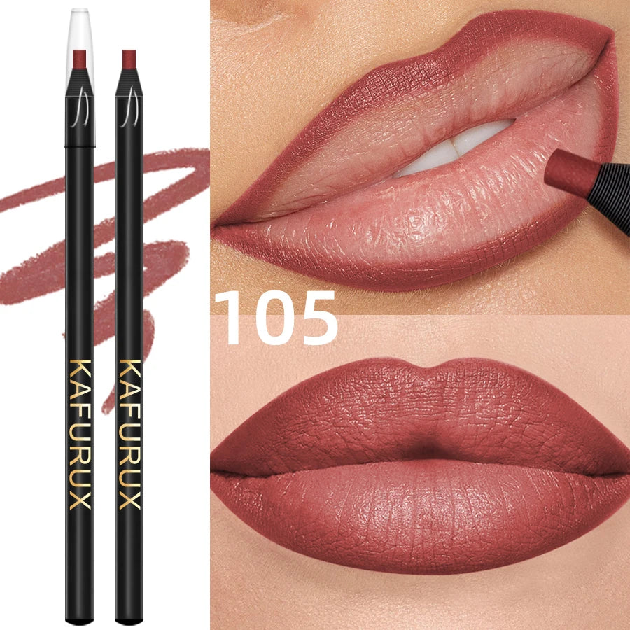 KAFURUX Waterproof Matte Lip Liner | 12 Colors, Long-Lasting