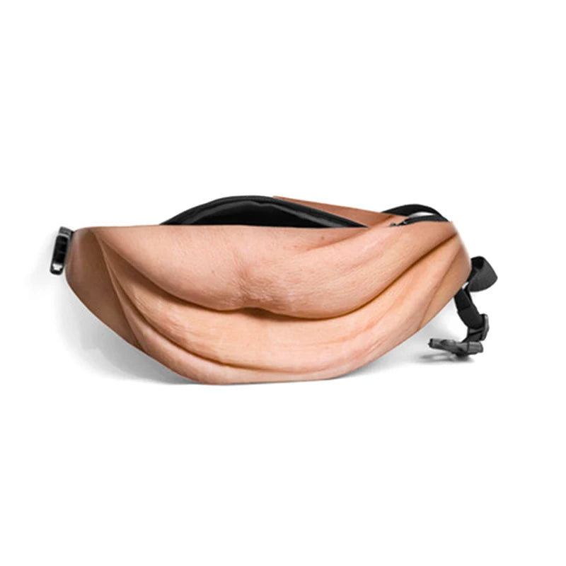 Funny Dad Bod Money Belt Bag Men Travel Bags Flesh Color Creative Fanny Pack Beer Fat Belly Bum Pouch Waist Bag Oasis Select A4
