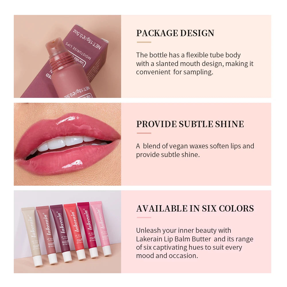 Lakerain New Butter Lip Balm Long-term Moisturizing Repair Remove Dead Skin Moisturizing 6 Colors Lip Balm Oasis Select