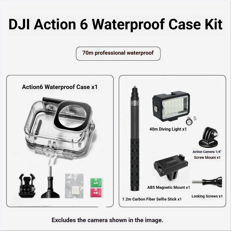 70M Waterproof Housing Case for DJI OSMO Action 6 – Dive Shell