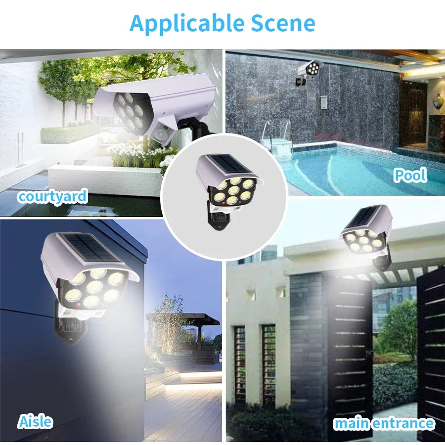 77 LED Solar Motion Sensor Light with Dummy Camera – IP65 Solar Security Light Oasis Select