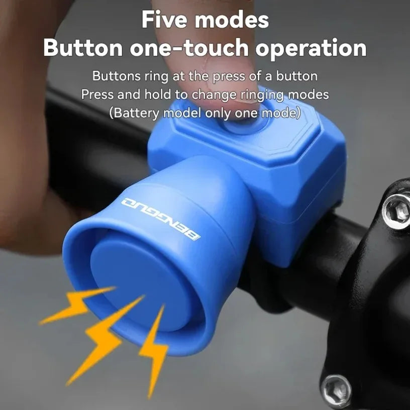 5 Mode Bike Electric Bell Horn Cycling USB Charging Motorcycle Ring Antitheft Waterproof Alarm Mountain Road Bicycle Accessories Oasis Select