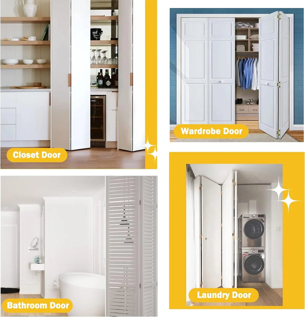 Pivot Replacement Adjustable Folding Door Hardware Guide Wheel Set Replacement Kit Pantry Door Kit For Space Saving DIY Kitchen Oasis Select