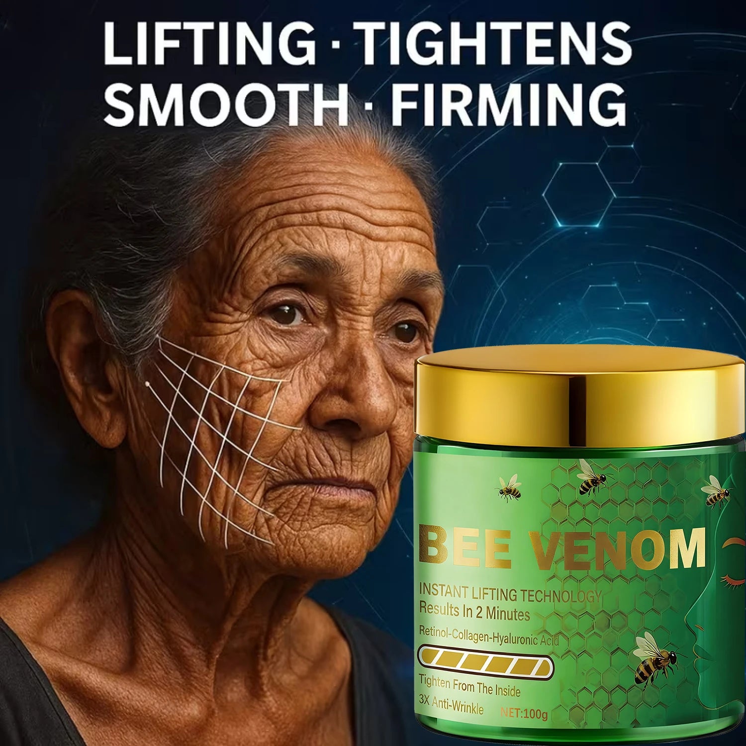 Bee Venom Lifting Cream – Anti-Wrinkle Retinol & Collagen Anti-Aging Face Cream Oasis Select