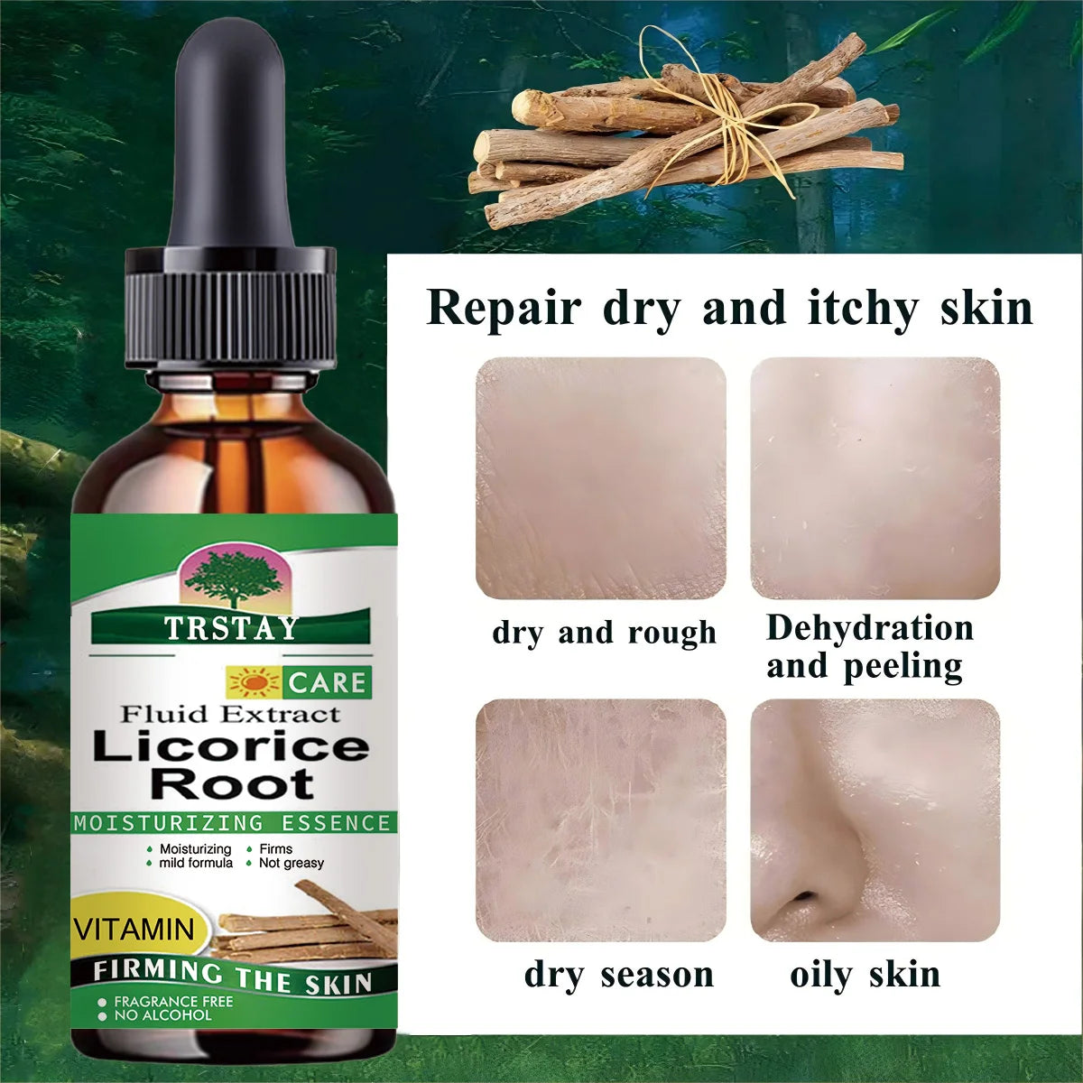 5ML/15ML/30ML/50ML/DR.DAVEY Licorice Essence Moisturizing Pore Firming Repair Serum Oasis Select