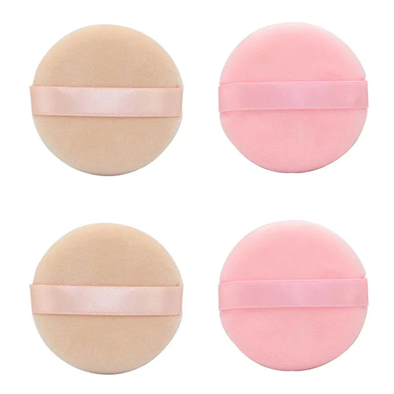 1/2/3/4pcs Soft Velvet Makeup Sponge Loose Powder Cosmetic Puff Double-sided Face Makeup Sponge Concealer Wet Dry Makeup Tools Oasis Select 2 Beige-2 pink