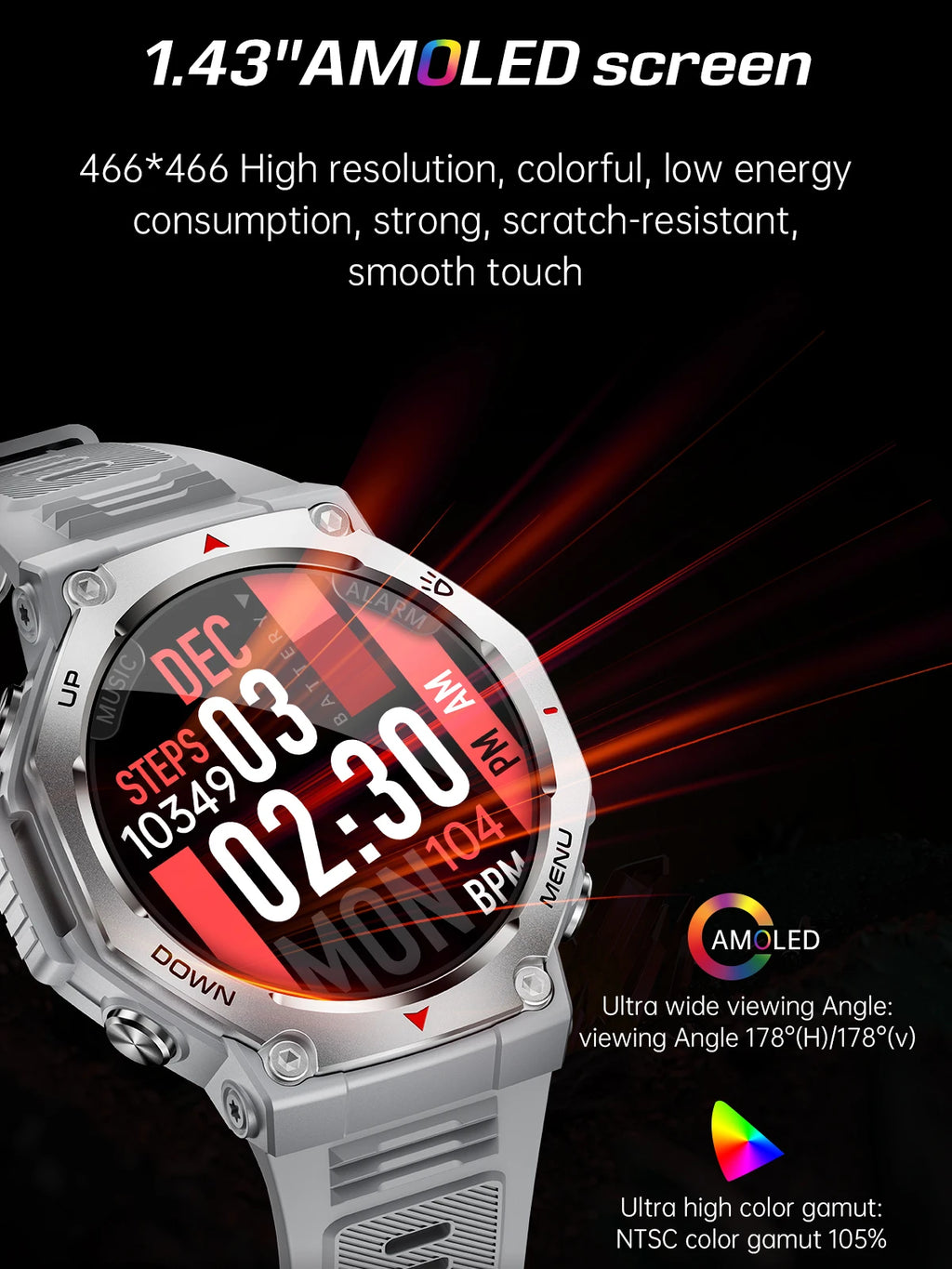 MINGCC Smartwatch – Wireless Calls, Fitness & Health Tracker