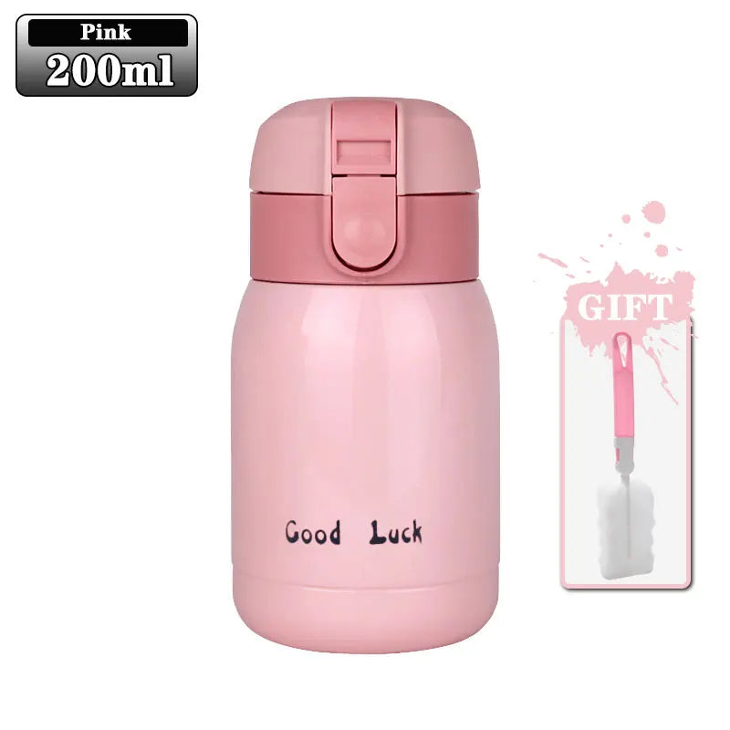 Wholesale 200ML Flip Top Thermal Mug Stainless Steel One Touch Kids Thermos Bottle Flask With Button Lid Oasis Select Pink 200ml