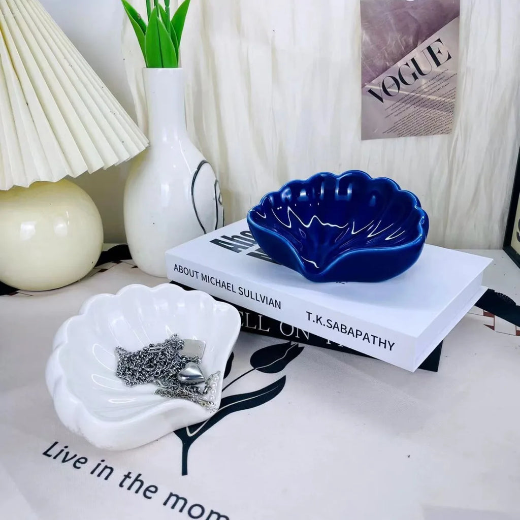 Night Light Ceramic Shell Pearl Desk Lamp Bedroom Decor Streamer Fairy Decoration Bedside Lamp Shell for Girl HomeGirl Gift Oasis Select