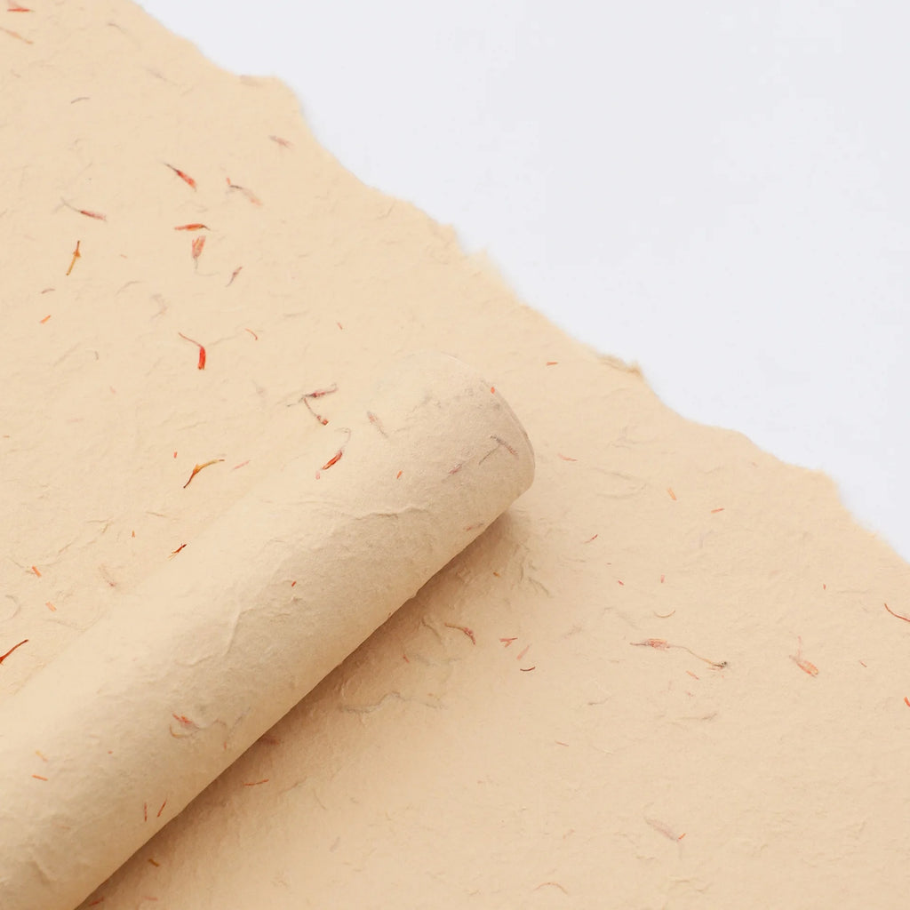 4 Pieces 50 X 70cm Mother's Day Petals Dongba Paper Handmade Retro Texture Packaging Papers Flower Bouquet DIY Packaging Oasis Select Apricot