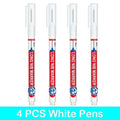 4PCS 20mm Deep Hole Long Nib Multi-Purpose Head Markers for Metal Perforating Pen Woodworking Decoration Art Supplies Oasis Select 4 PCS White Pens