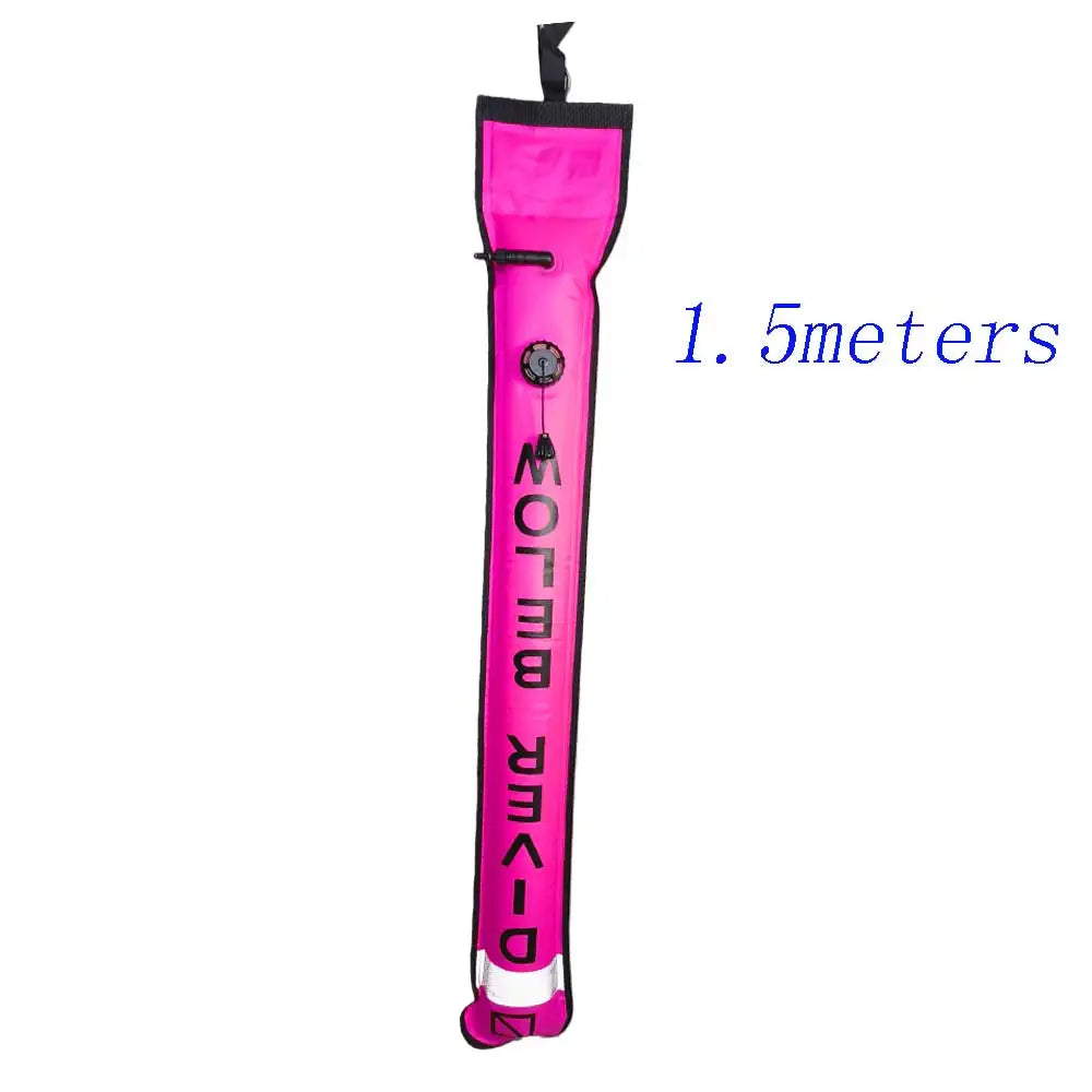 1.2M/1.5M Dive Surface Marker Buoy with Oral Inflation Valve Overpressure Deflator Diving Snorkeling Safety SMB Signal Tube Oasis Select 150cm pink