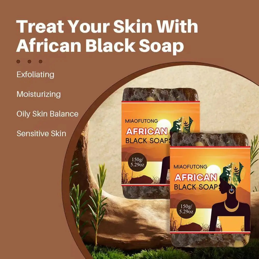 African Black Soap Body Cleansing Soap, Facial Cleansing Bath Soap, Essential Oil Handmade Soap, Smooth Rough Skin Oasis Select