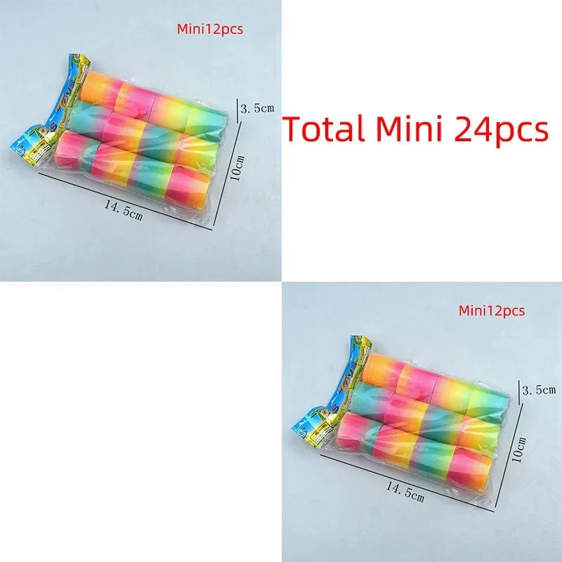 24PCS Rainbow Magic Springs Circle Toys Kids Birthday Party Favors Guests Giveaway Small Gifts Pinata Fillers Flexible Funny Toy Oasis Select 24 pieces 2