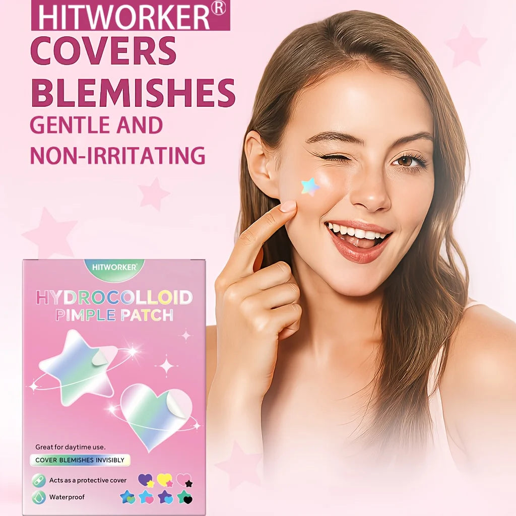 Water based colloidal star shaped 6-color acne patch, 720/480 tablets/box - alcohol free, used to absorb acne secretions Oasis Select