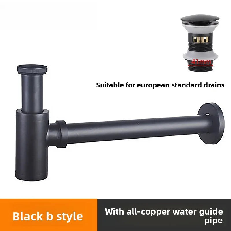 Brass Modern Round Bottle P trap 1 1/4, Sink Drain Pipe P trap Kit Antique with Pop up Drain Oasis Select B 3