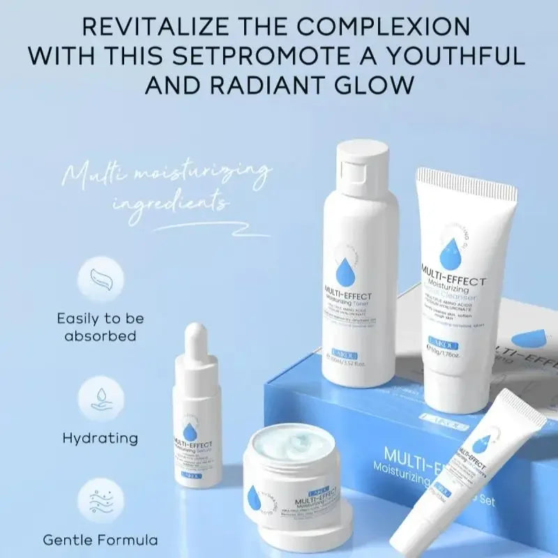 Professional 5 Piece Face Care Collection Intense deep Hydration Set For Dry Skin Daily Beauty Routine Oasis Select