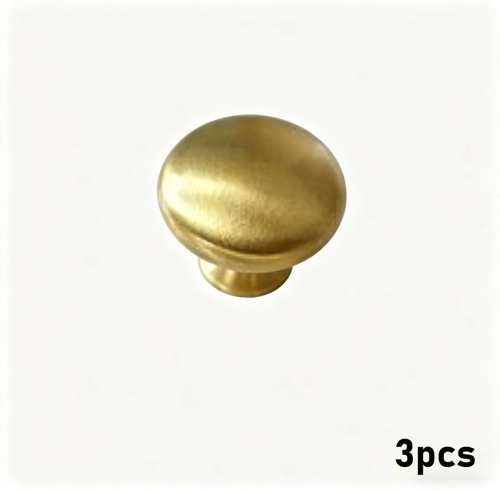 Brass Furniture Golden Polka Dot Door Solid Pure Copper Light Luxury French Wardrobe Door Copper Drawer Cabinet Handle Oasis Select Circular handle A 3pcs