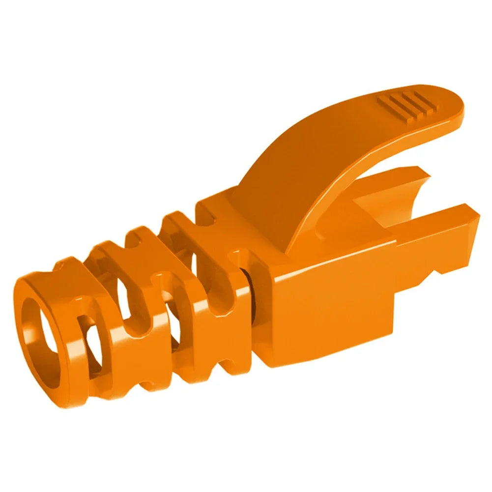 10-50 Pcs Multicolour RJ45 Caps Cat 5 CAT6 Protective Sleeve RJ-45 CAT6 CAT5e Adapter Cap Ethernet Network Cable Connector Plugs Oasis Select 50pcs Orange