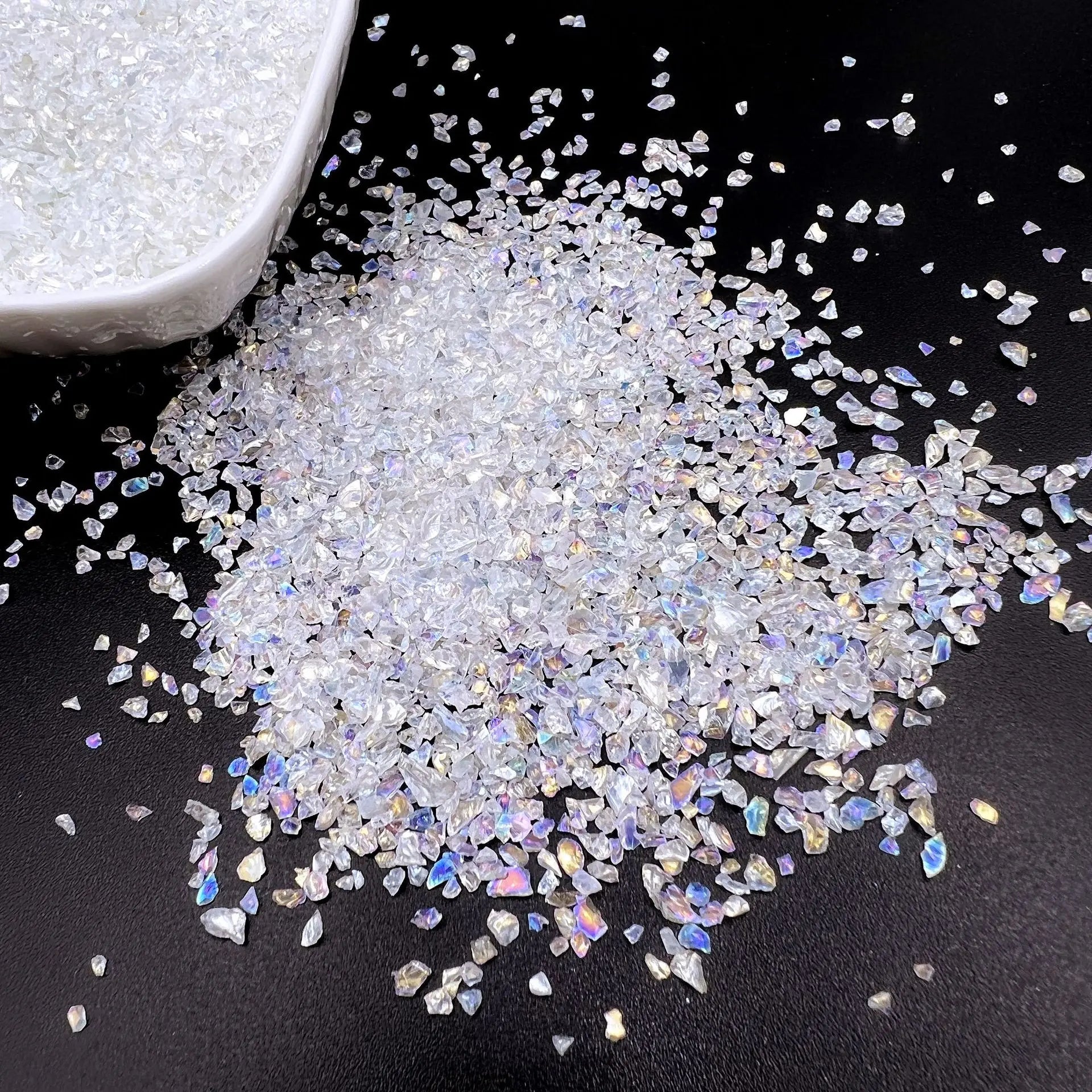 20g Glass Crushed Stone Irregularity Crystal Gravel Filling For DIY Epoxy Resin Mold Filler Crafts Decorative Nail Art Filler Oasis Select White 20g