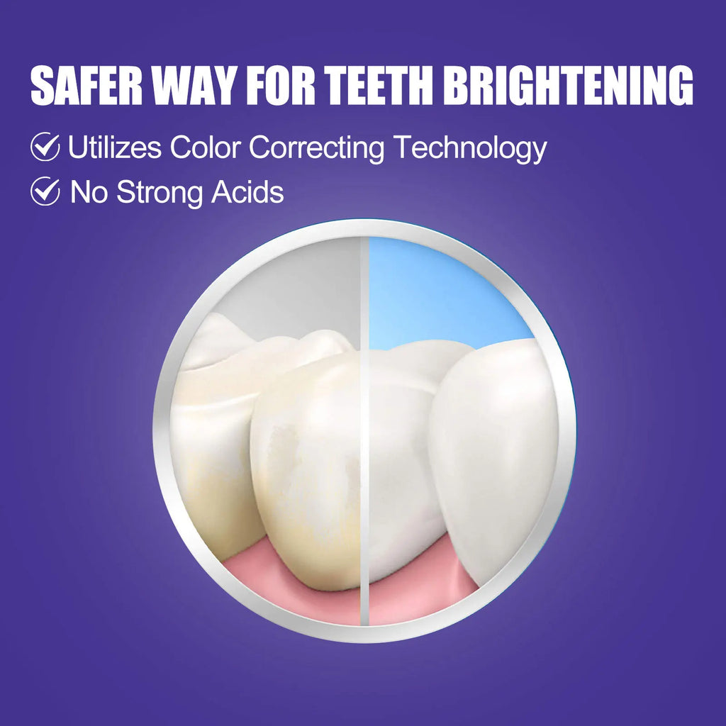 Purple Toothpaste Teeth Whitening Remove Yellow Stains Fights Tartar Fresh Breath Oral Hygiene Teeth Care Cleaning Toothpaste Oasis Select