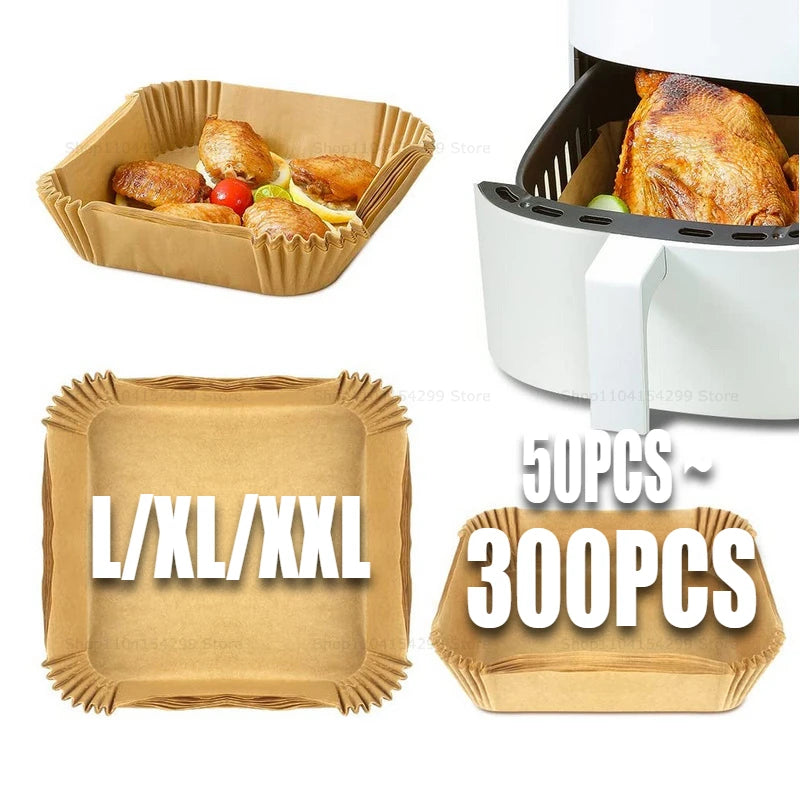 Air Fryer Paper Accessories Disposable Liners Non-Stick Airfryer Baking Papers Non-stick Parchment Paper Cooking Roasting Microw Oasis Select