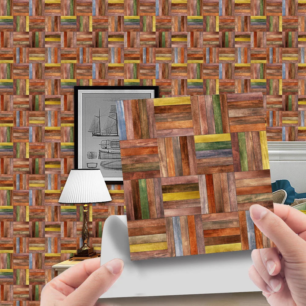 Imitation wood grain texture tiles pasted antique self-adhesive tiles pasted retro wall stickers can be removed Oasis Select WDT011 15cm x 15cm 20pcs
