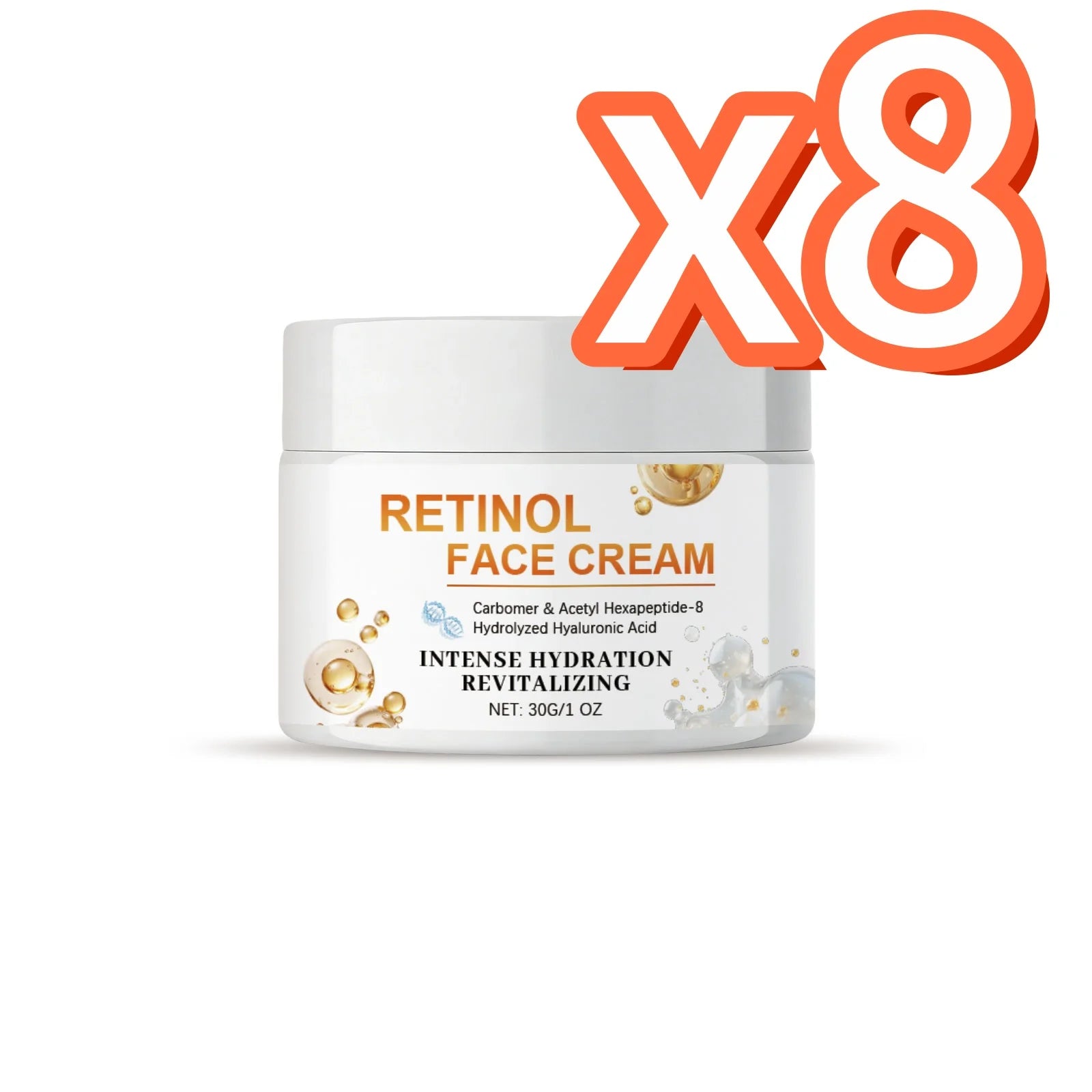 Retinol Face Cream Enhance Skin Firmness Deeply Hydrate Brighten Tone Repair Damaged Skin Barrier Hyaluronic Acid Facial Creams Oasis Select 30g Boxed X 8PCS