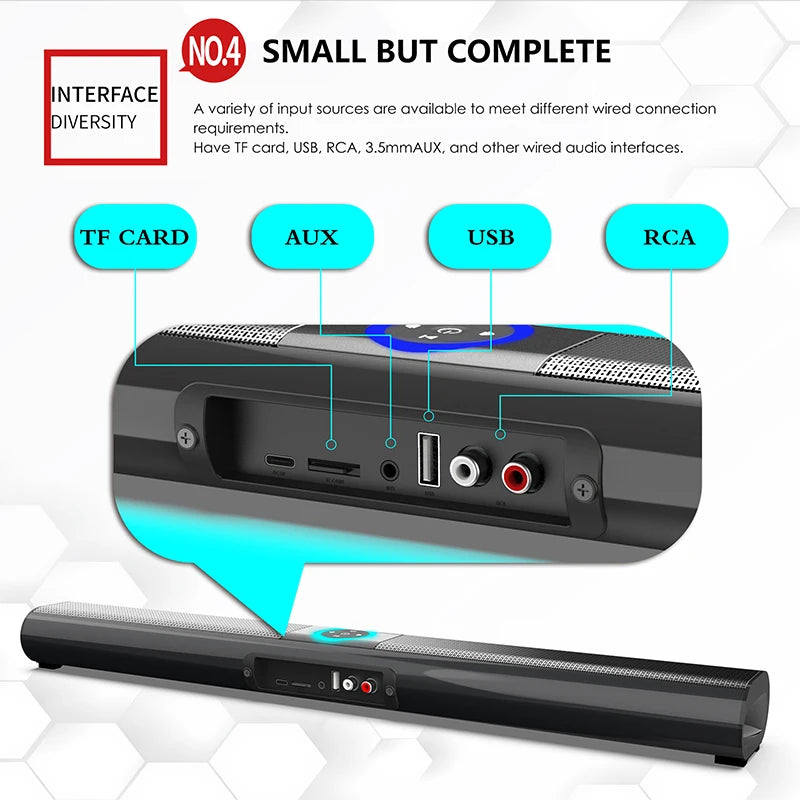 AyeBeau Bluetooth 5.3 Soundbar | Bass, FM Radio & TV