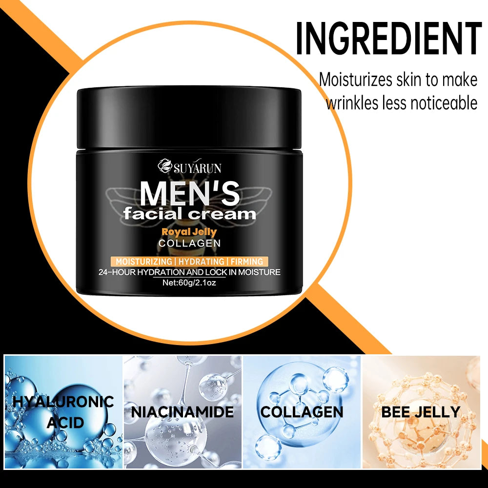 SUYARUN Royal Jelly Collagen Cream – Men's Anti-Aging Moisturizer
