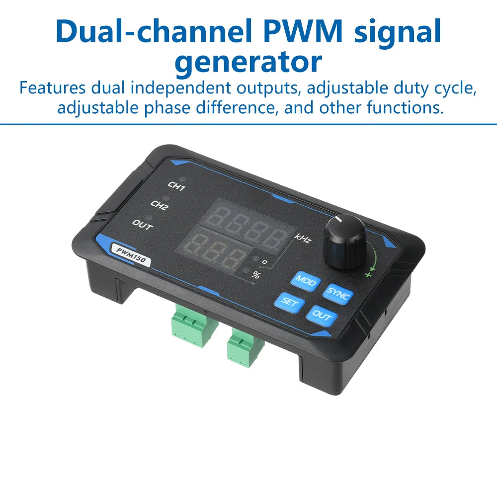 DC 5-24V Dual Signal Generator Square Pulse Wave Frequency Meter 1Hz-150kHz Output PWM150 for Electrician Tool Oasis Select
