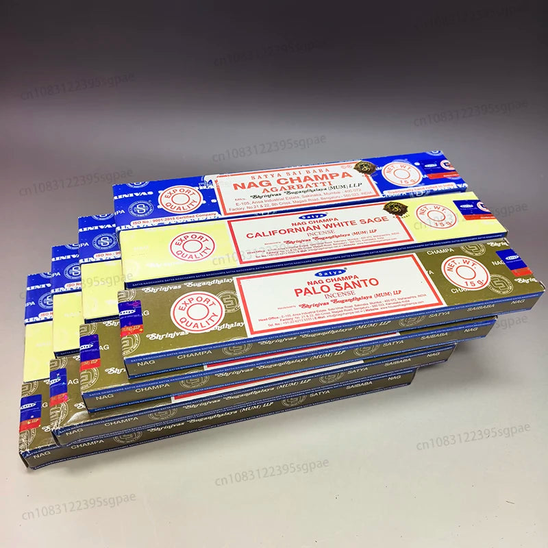 12Boxes Satya Incense Sticks 15g/Box,Home Fragrance Handmade Multiple Mixed Flavors 4Box Super Hit&4Box NATURAL&4Boxes NAGCHAMPA Oasis Select Mixed 4N4C4P 12 small boxex
