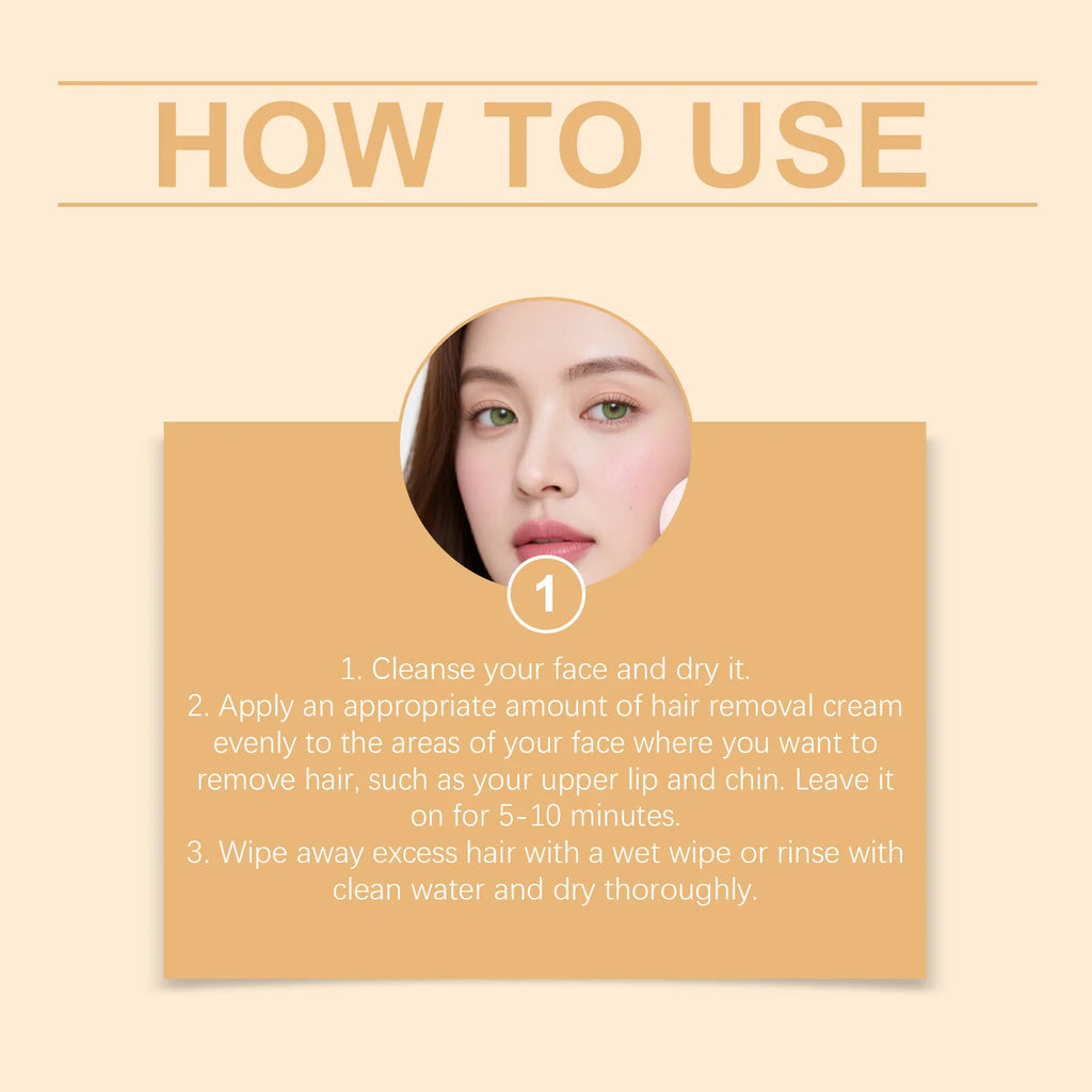 Facial Mild Hair Removal Cream Sensitive Skin Nourishing Hydration Refreshing Lip Facial Skin Women Beauty Soothing Ointment 50g Oasis Select