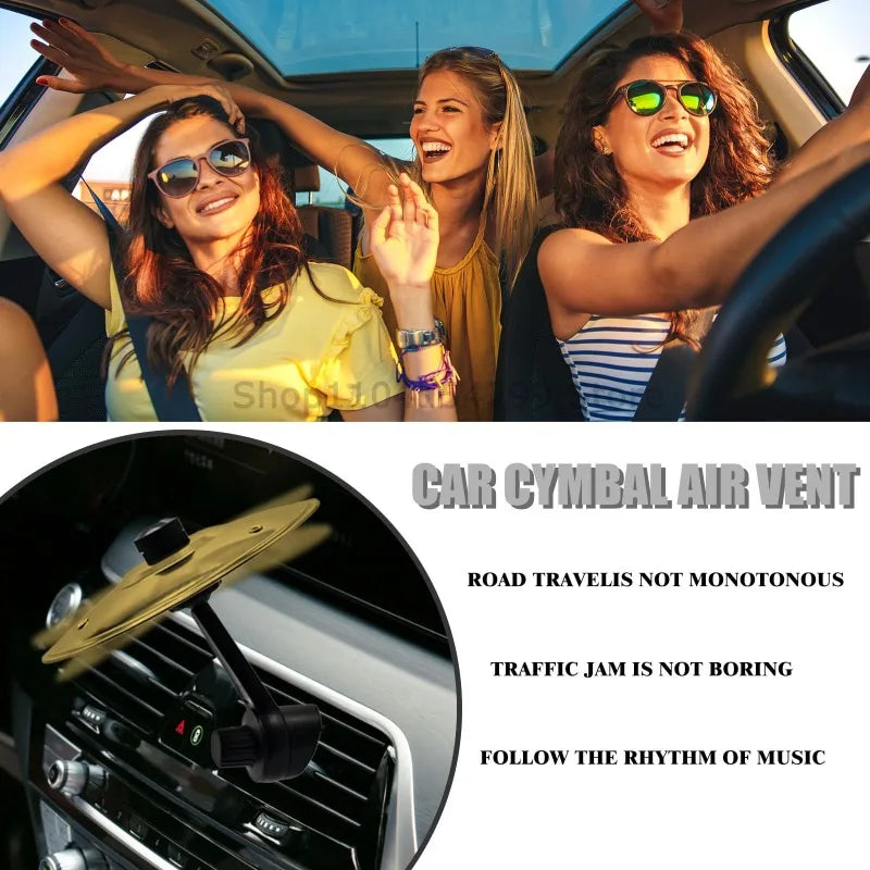 1/2PC Car Crash Cymbal Air Vent Mini Drum Car Hand-shooting Cymbals Car Drum Cymbal Air Vent Musical Instrument for Car Interior Oasis Select