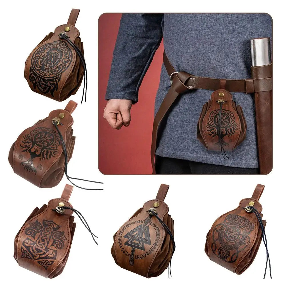 PU Leather Celtic Dice Bag Pouch | D&D RPG LARP Medieval Gift