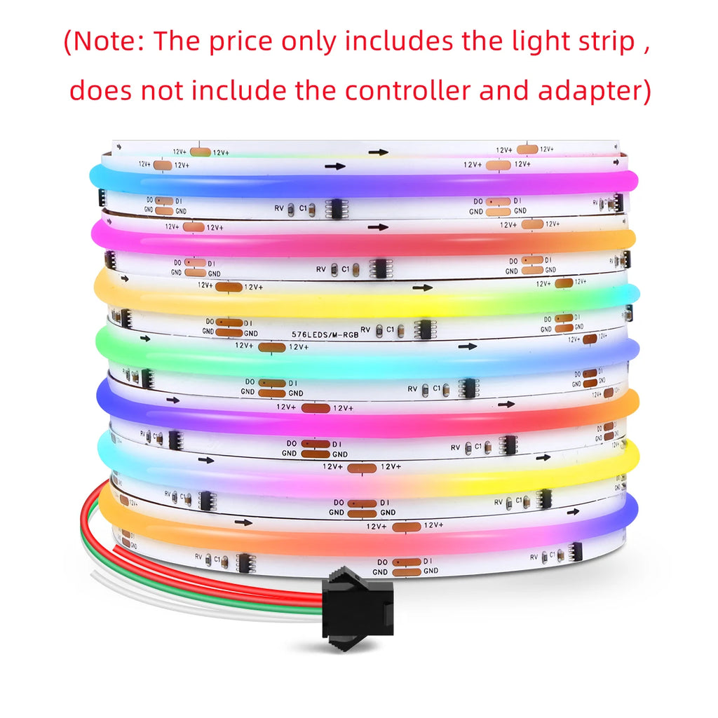 12V Tuya Smart Life App Control RGBIC COB LED Strip Light DIY Addressable WS2811 IC Flexible Tape Ambinet Light for Alexa Google Oasis Select Only Lamp No Plug DC 12V 1M Set