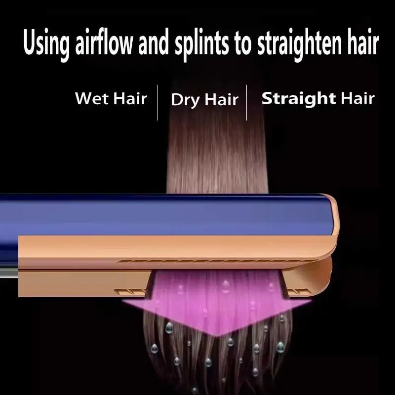 2-in-1 Negative Ion Hair Dryer Multi-Function Straightener Long-Lasting Styling Tool Straightener for Wet or Dry Hair Oasis Select