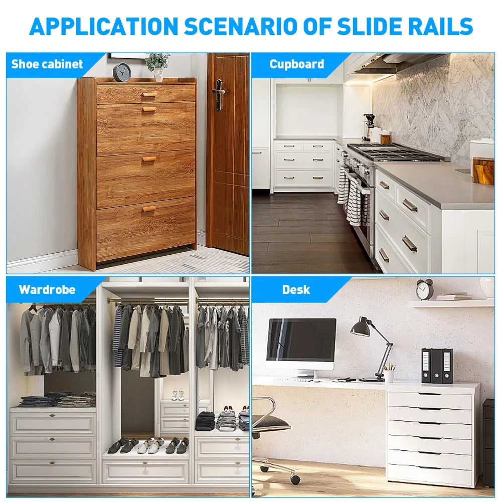10-Pack 298mm Plastic Drawer Slide Runners – Wardrobe Guide Rails Drawer Slide Runners Oasis Select